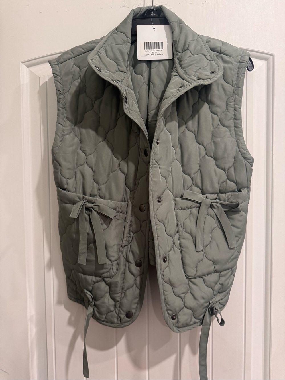Women’s Quilted Vest Jacket in Sage Green - Brand: